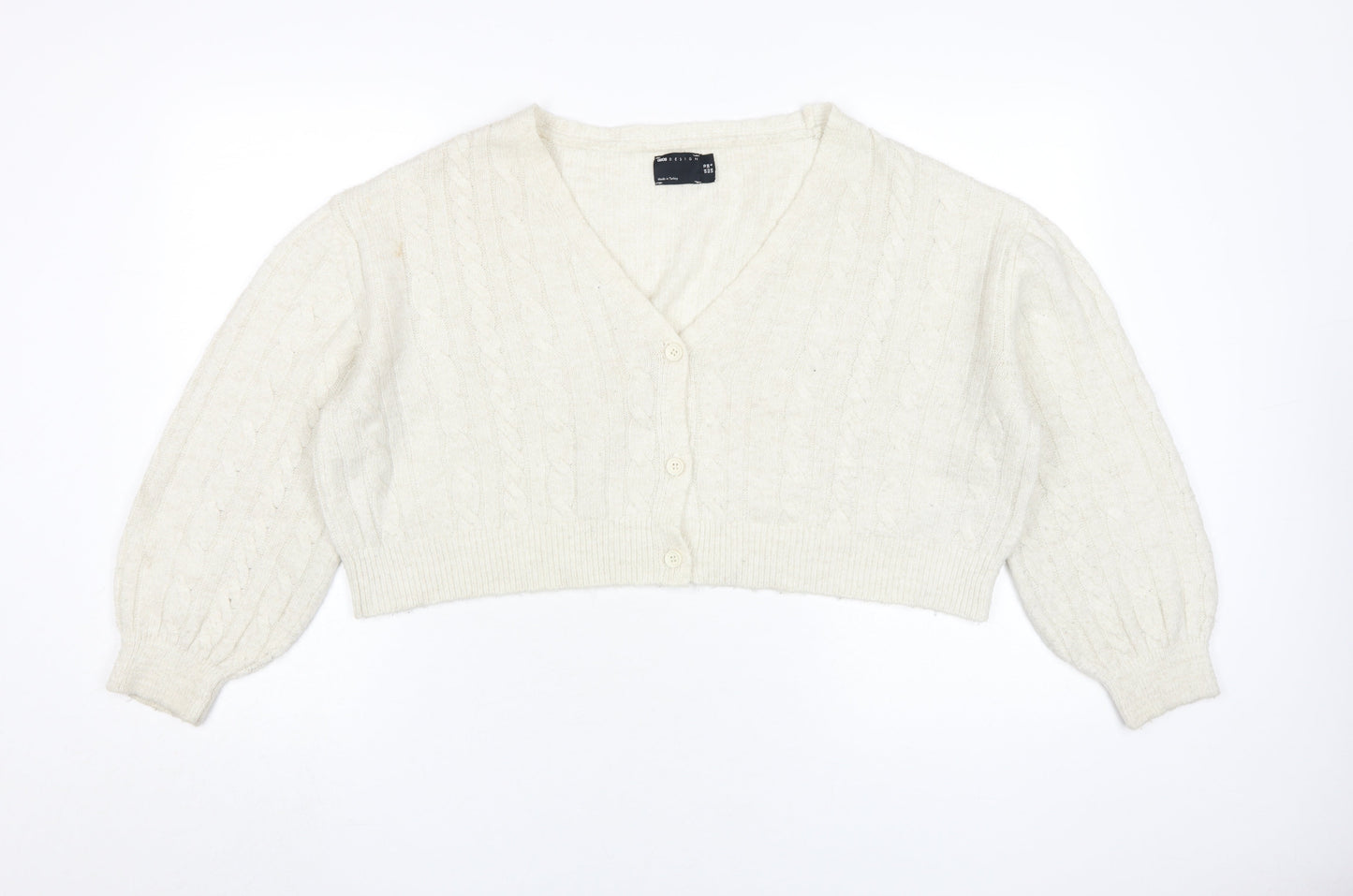ASOS Women's Ivory V-Neck Cardigan Size 10