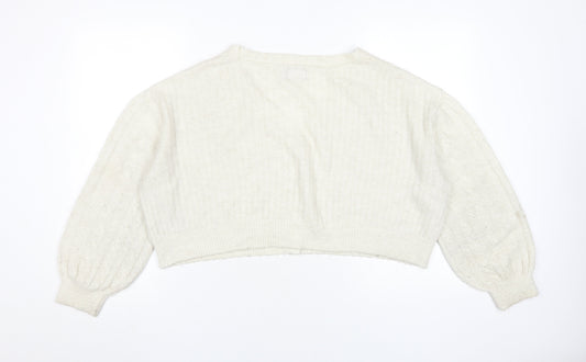 ASOS Women's Ivory V-Neck Cardigan Size 10