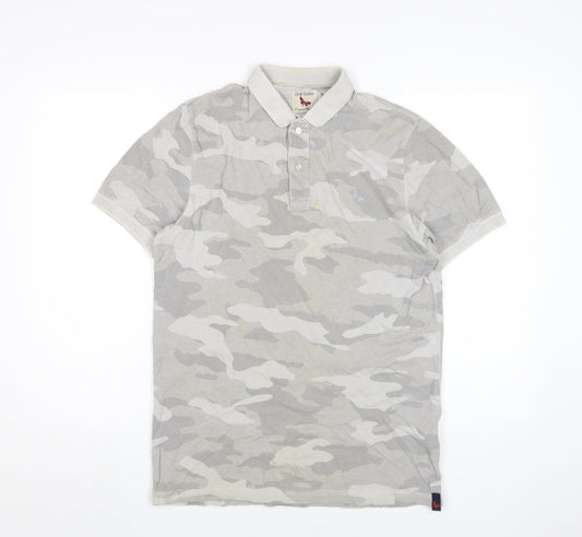 Gran Sasso Men's Beige Camouflage Polo Shirt Size 20