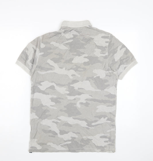 Gran Sasso Men's Beige Camouflage Polo Shirt Size 20