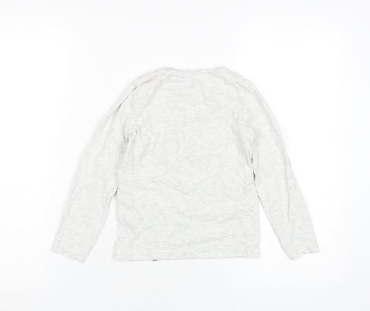 Okaidi Boys White Graphic Long Sleeve T-Shirt 6 Years