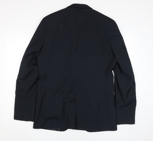 H&M Men's Black 40R Regular Blazer, 2-Button, Formal