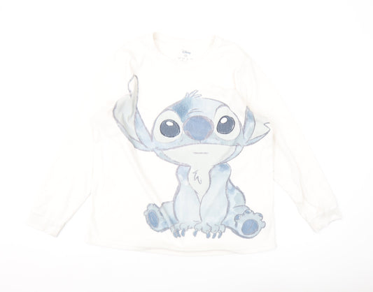 Disney Women's White S Lilo & Stitch Sweatshirt