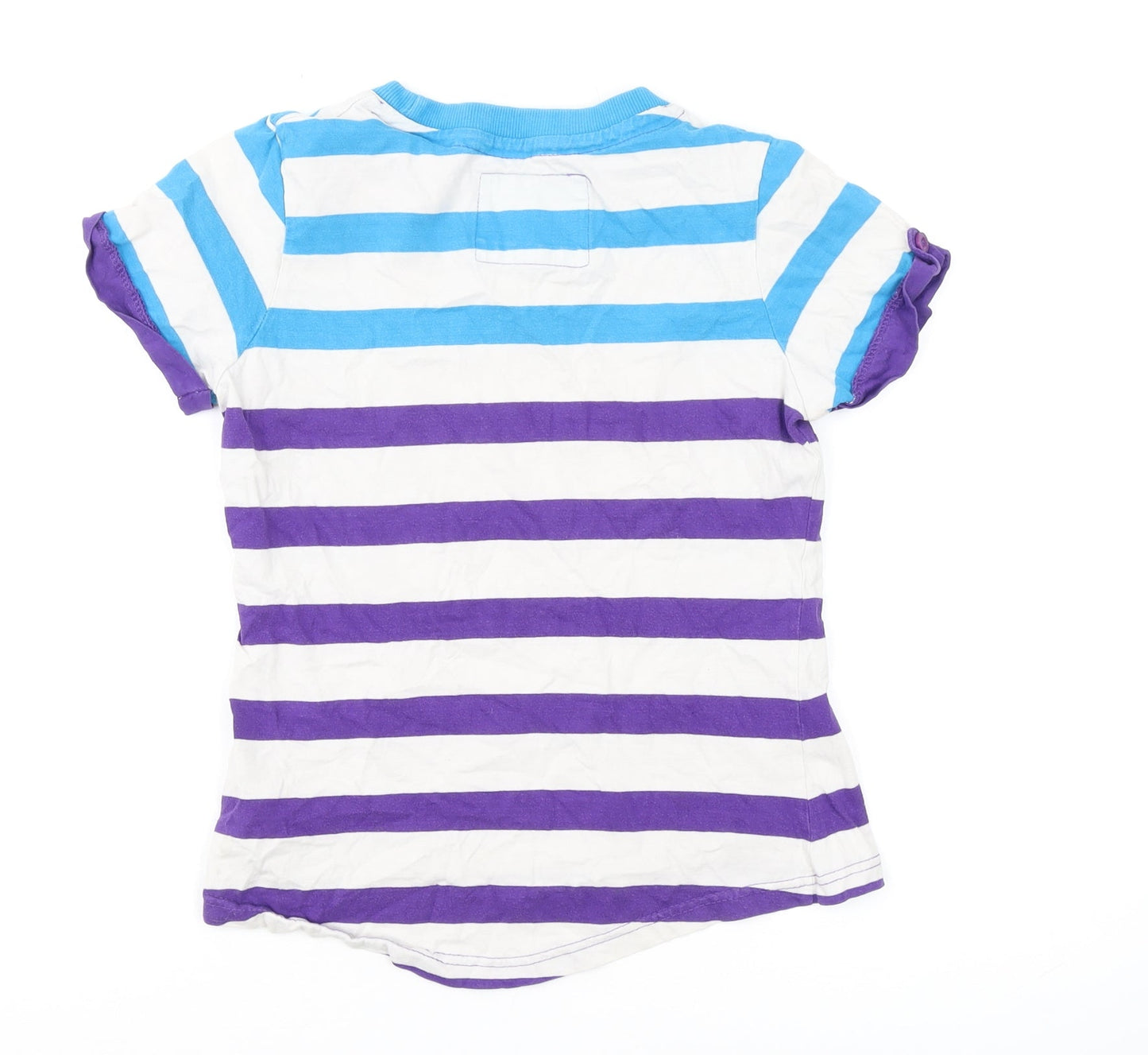 Lansdown Women's Multicoloured Striped T-Shirt, Size 8, Crew Neck