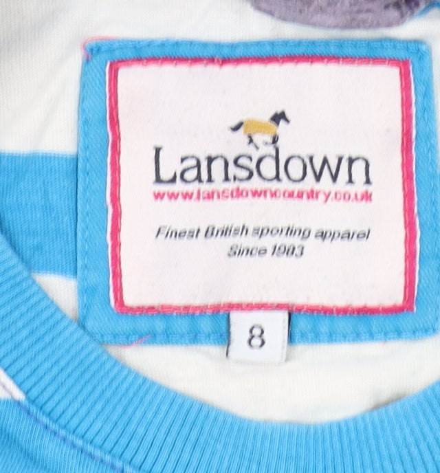 Lansdown Women's Multicoloured Striped T-Shirt, Size 8, Crew Neck