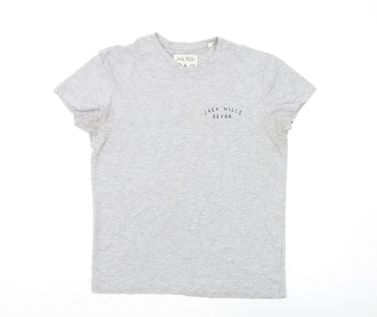 Jack Wills Men's Grey Short Sleeve Regular Fit T-Shirt