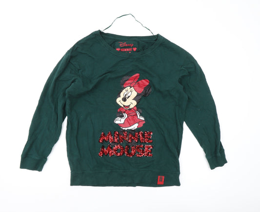 Disney Women's Green Pullover Sweater, Size 8, Casual Wear