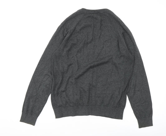Jeff Banks Men’s Grey Cotton Pullover, M, Crew Neck