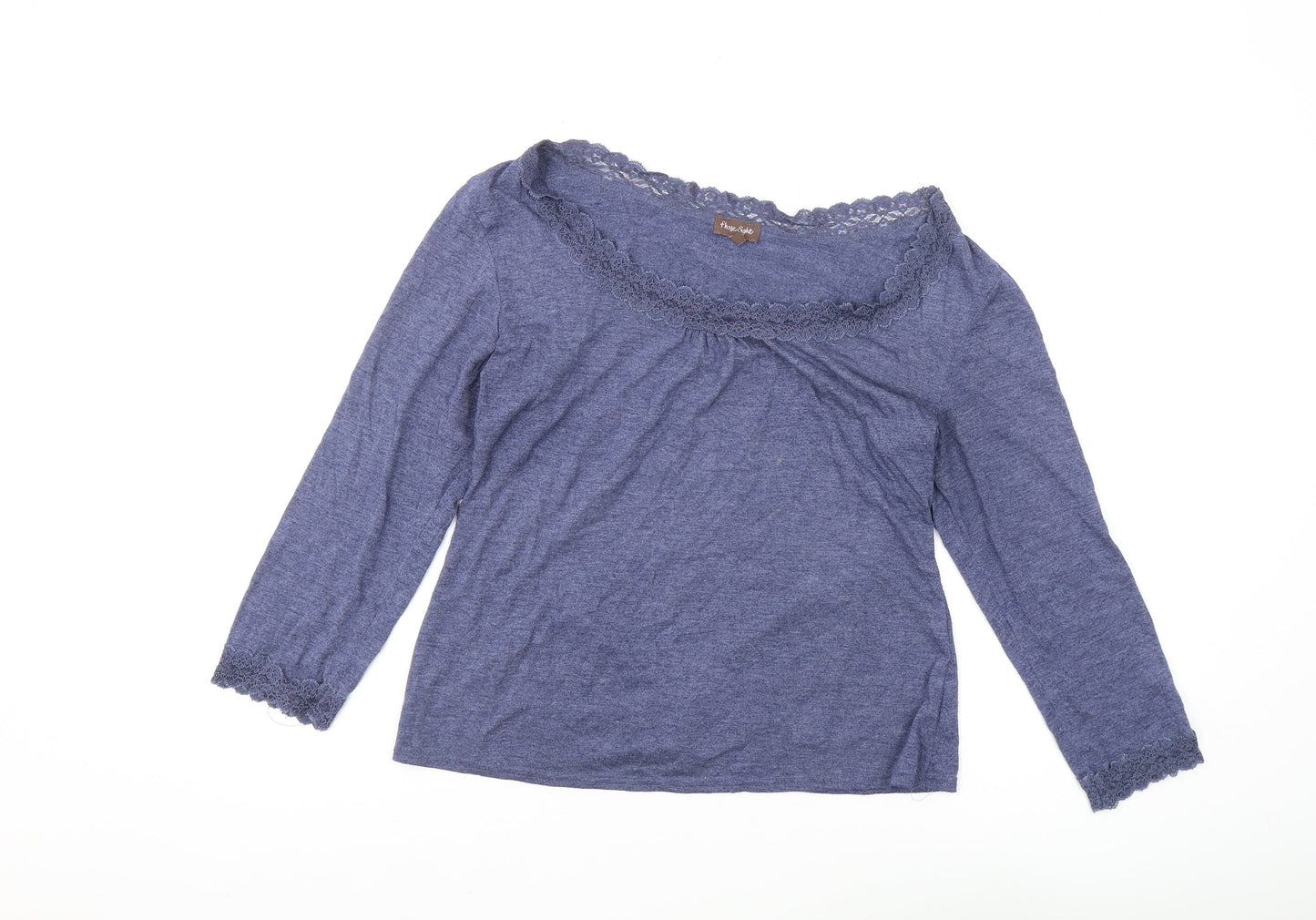 Phase Eight Blue Women's Blouse, Size 12, Crochet Detail
