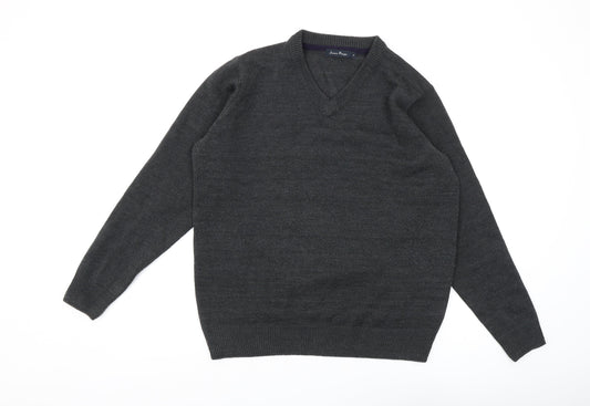James Pringle Men's Black V-Neck Pullover Jumper M