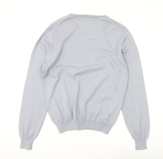 Marcus Law Men's Grey Wool V-Neck Pullover Jumper L