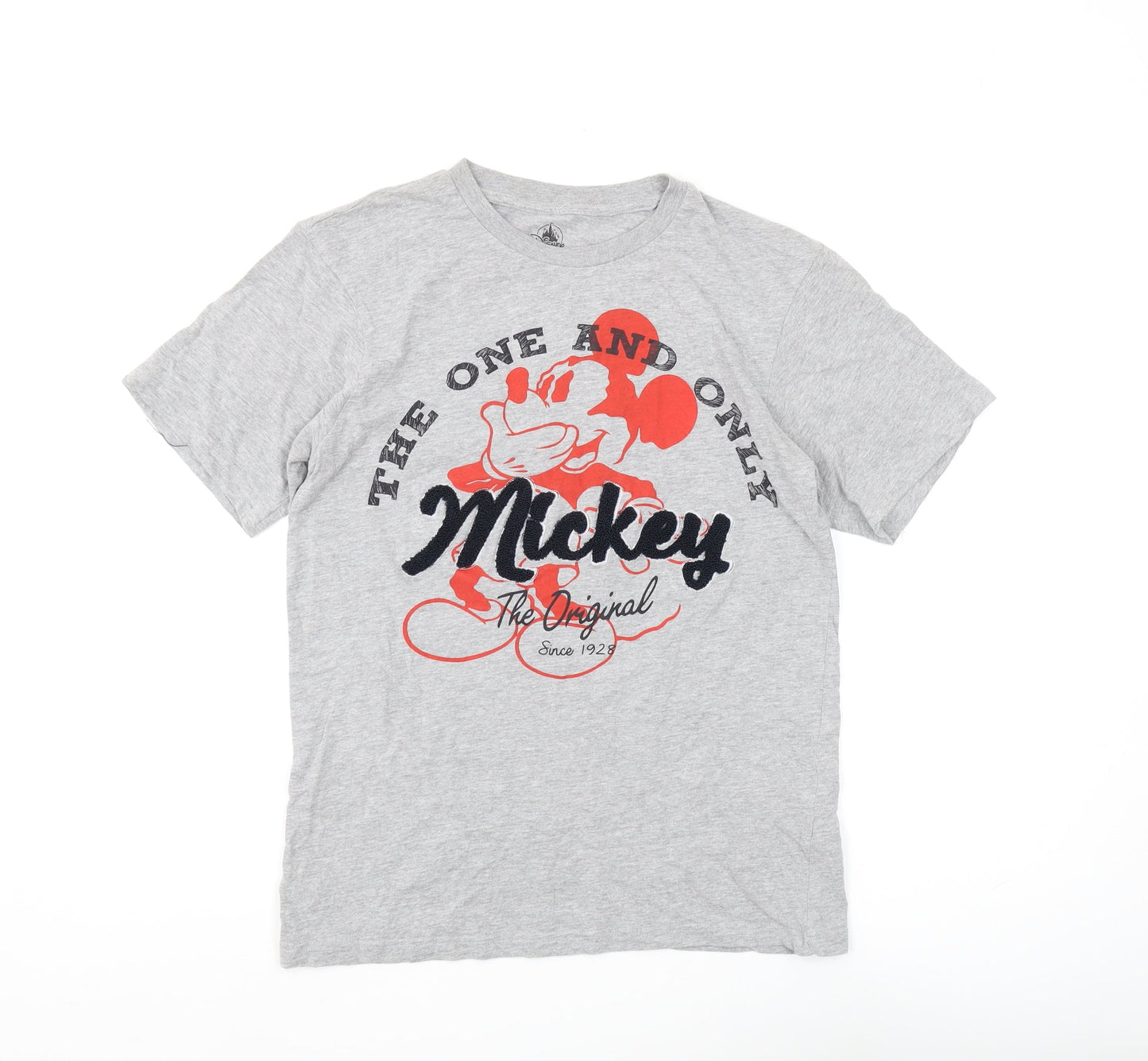 Disney Unisex Grey Mickey T-Shirt XS Cartoon Casual