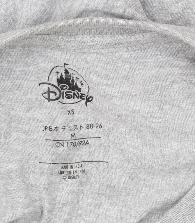 Disney Unisex Grey Mickey T-Shirt XS Cartoon Casual