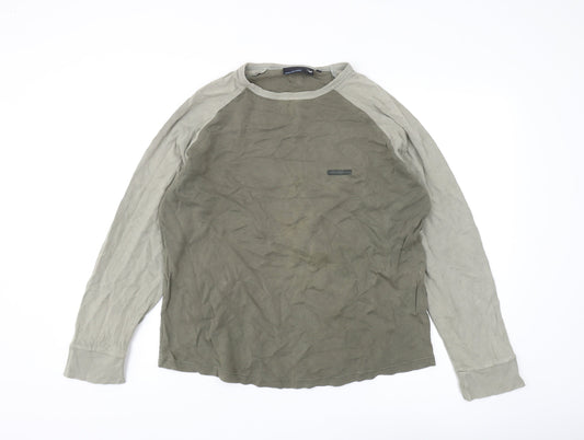 Duck and Cover Men's Green Long Sleeve T-Shirt L