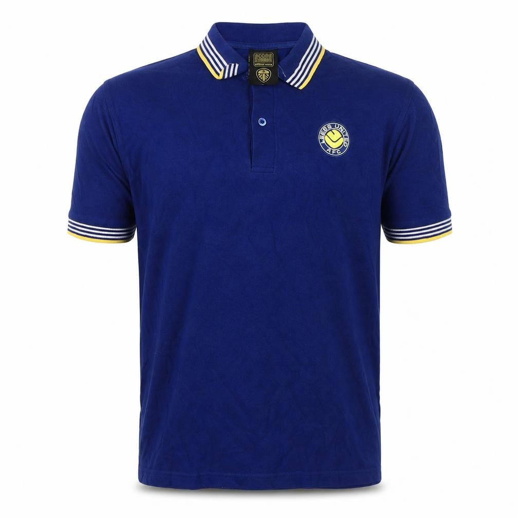 Score Draw Men's Blue Retro Polo L Short Sleeve