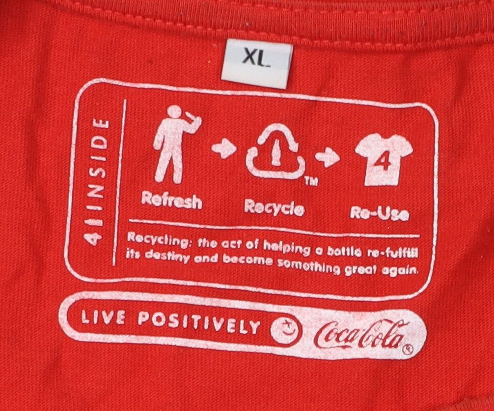 Coca-Cola Men's Red XL Olympic T-Shirt - Eco-Friendly
