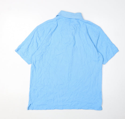 Bosideng Men's Blue Polo Shirt Medium Cotton Casual
