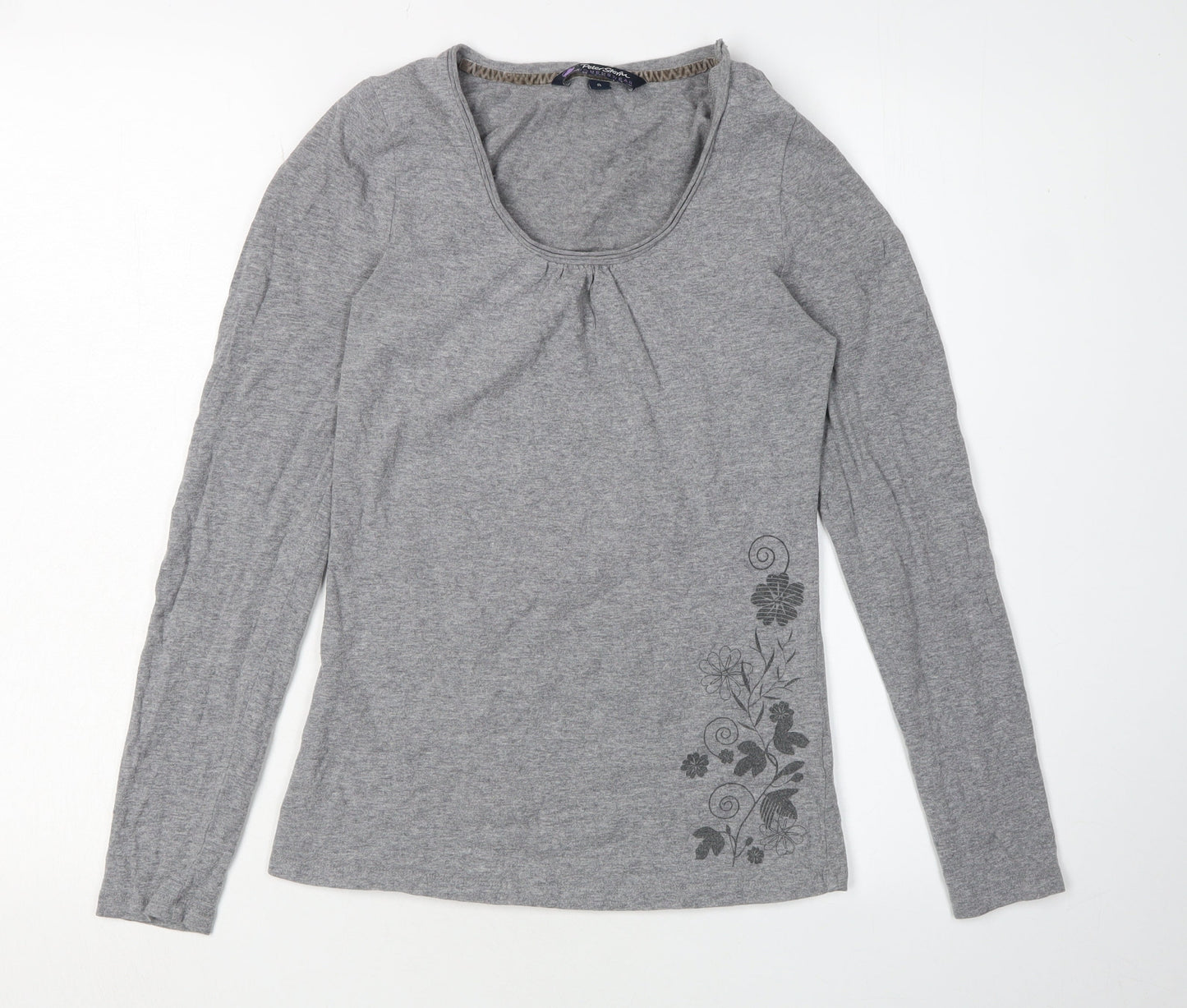Peter Storm Womens Grey Long Sleeve Basic Top Size 8