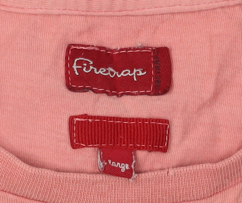 Firetrap Men's Pink Crew Neck T-Shirt, Size L, Casual Fit