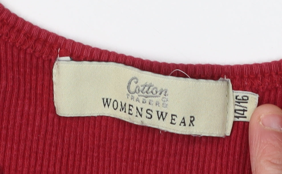 Cotton Traders Women's Red Tank Top Size 14
