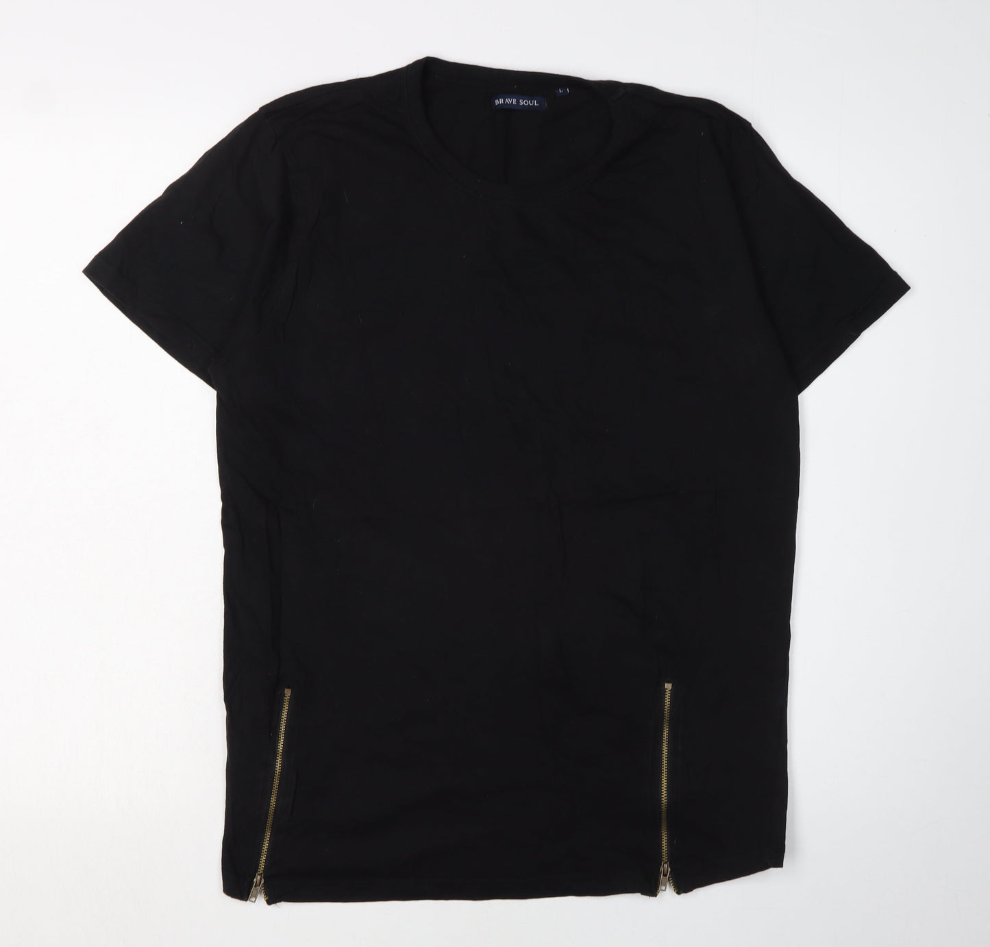 Brave Soul Men's Large Black Crew Neck T-Shirt