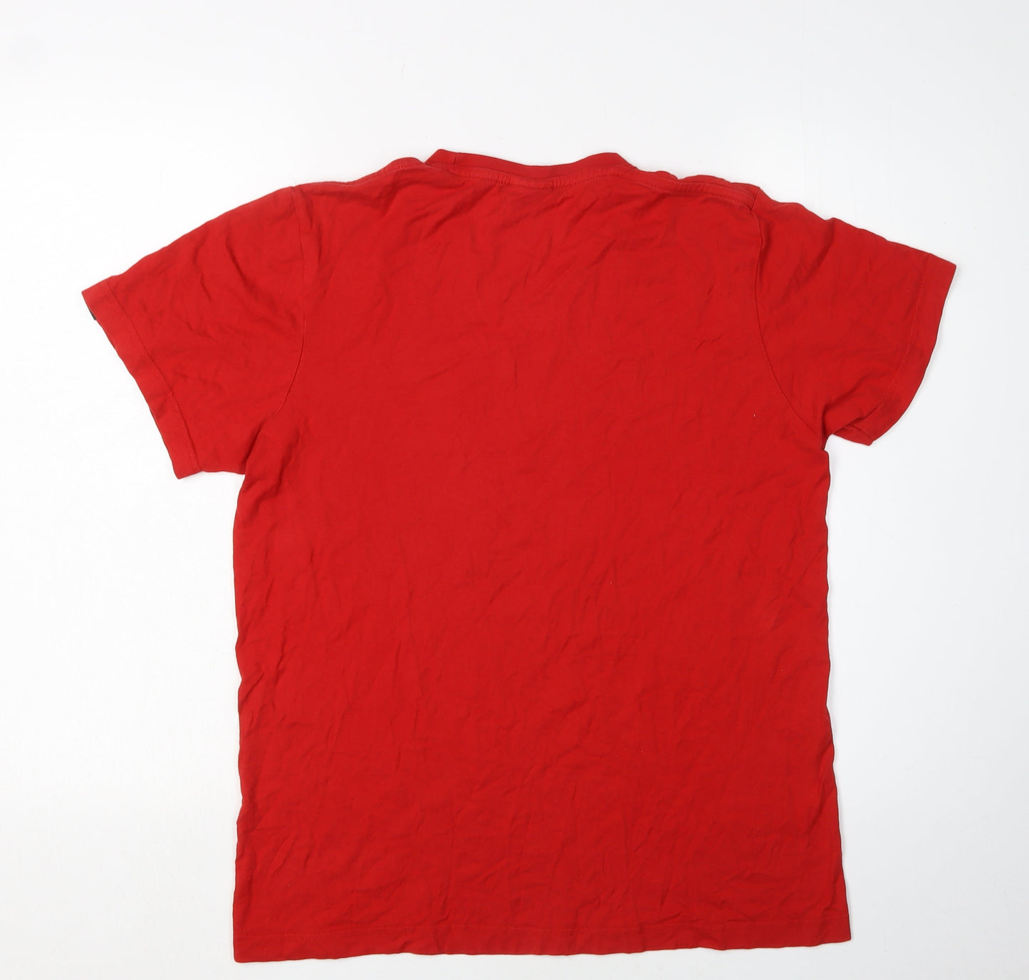 Adidas Men's Red Graphic T-Shirt - Medium, Athletic Fit