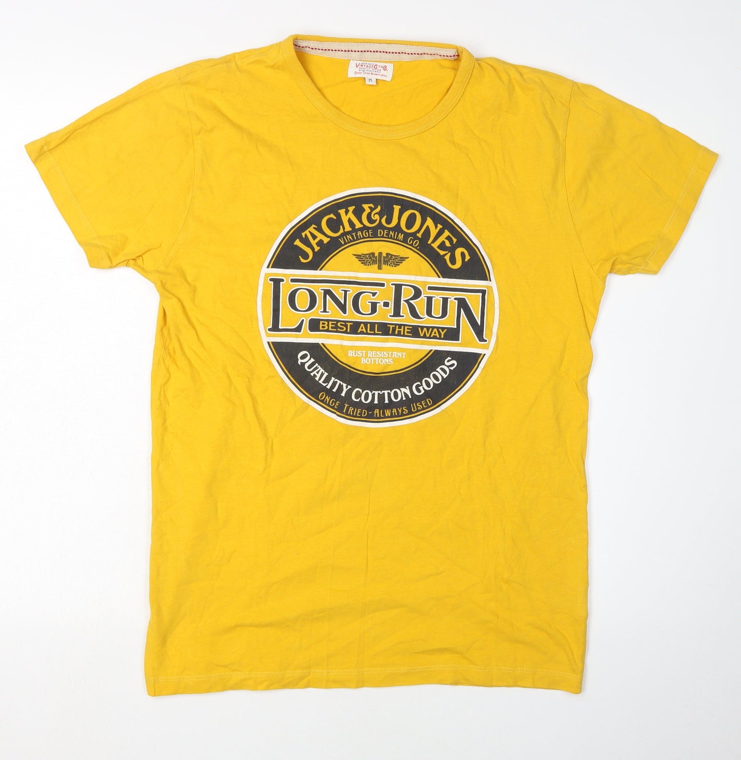 Jack & Jones Men's Yellow Graphic Print T-Shirt M