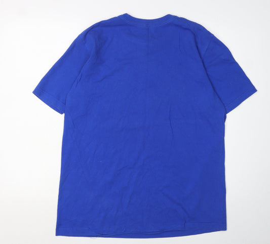 Nike Mens Blue Graphic Print T-Shirt Regular Fit Size L