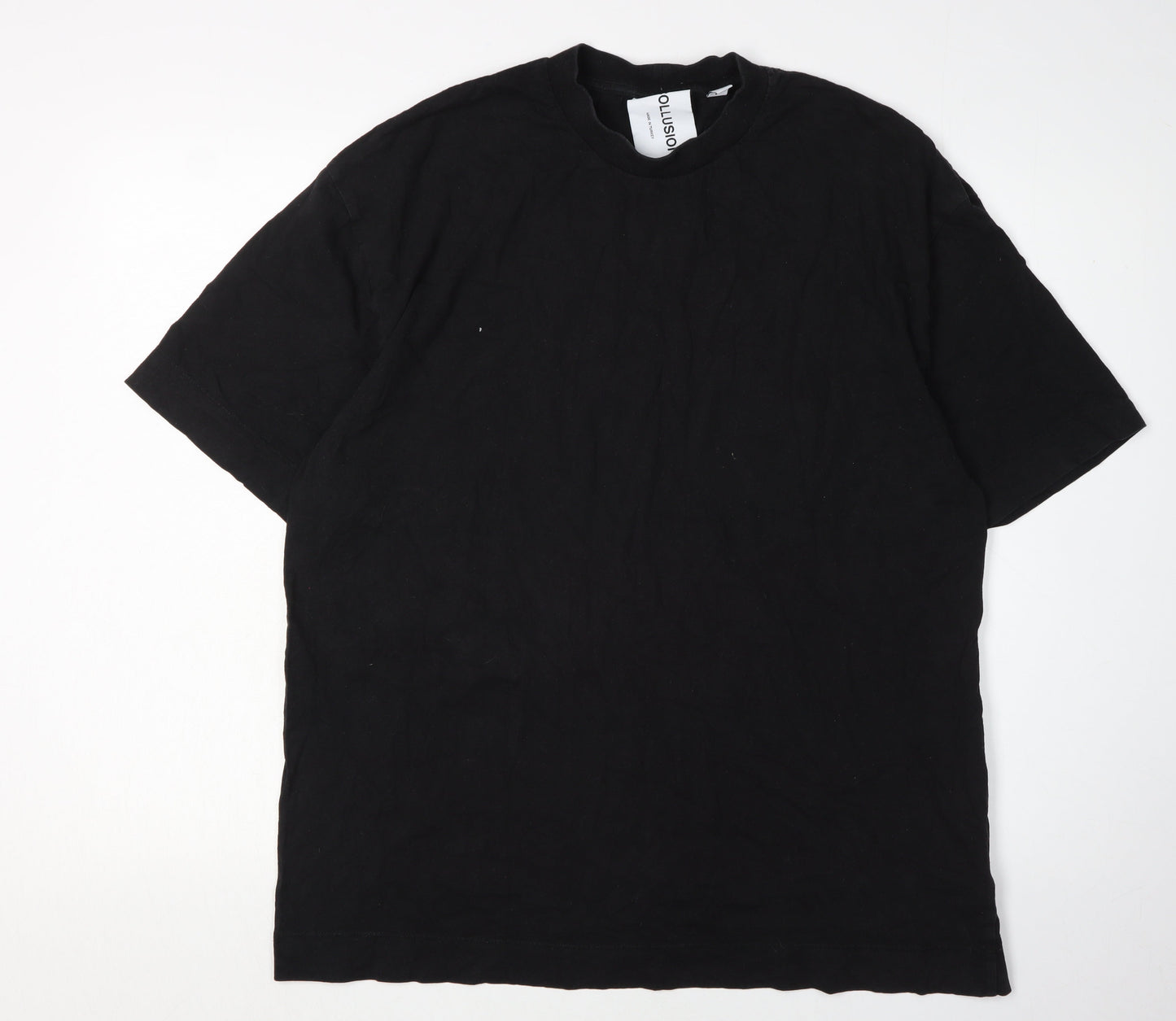 COLLUSION Men's Black 2XL Short Sleeve T-Shirt
