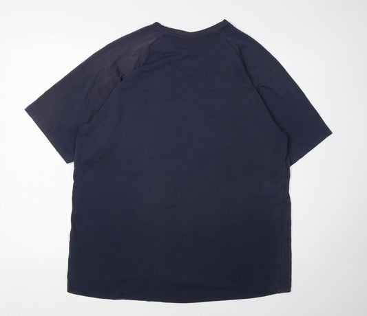 Donnay Men's Blue T-Shirt L Solid Short Sleeve