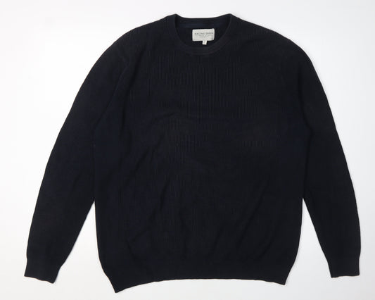 Racing Green Men's Black Large Knit Pullover Jumper