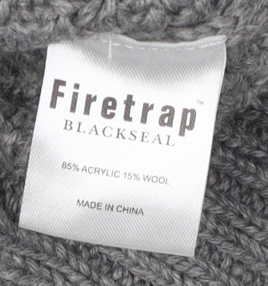 Firetrap Men's Grey Cable-Knit Pullover Jumper L