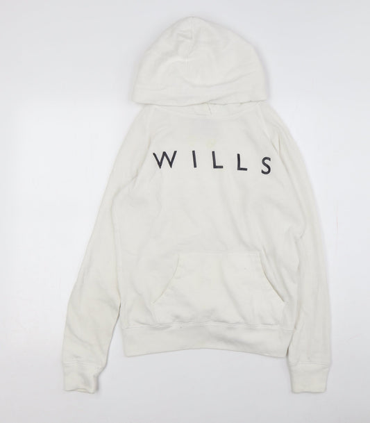 Jack Wills Women's Ivory Hoodie Size 10 Pullover