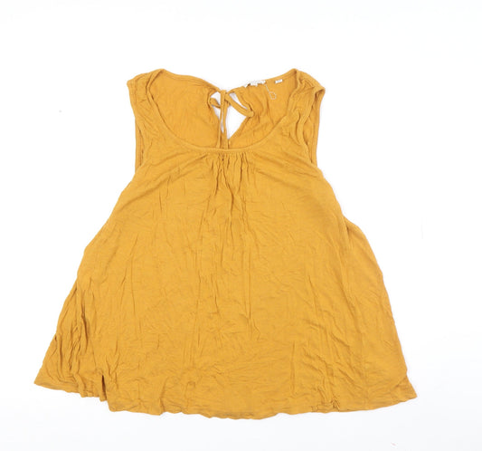 Fat Face Women's Yellow Tank Top UK 14 Summer