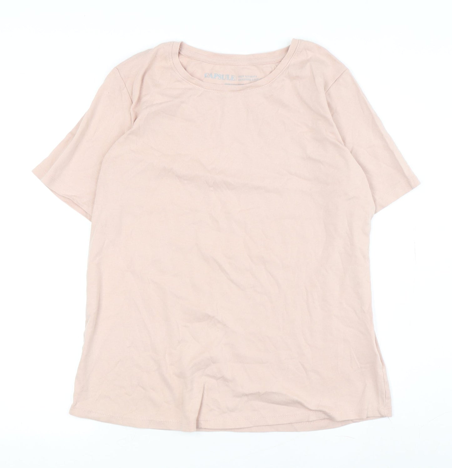 Capsule Women's Beige Crew Neck T-Shirt Size 18