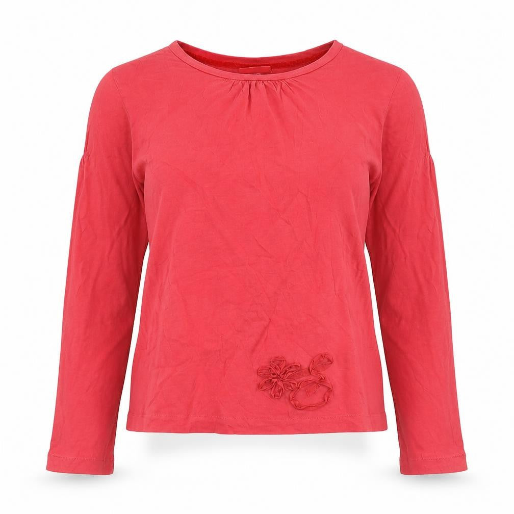 Front view of ELLE Women's Red Long Sleeve Top, size M