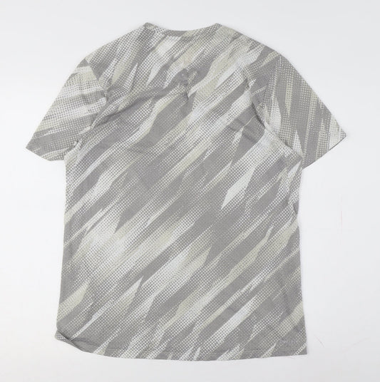 Nike Men's Grey Geometric Short Sleeve T-Shirt L
