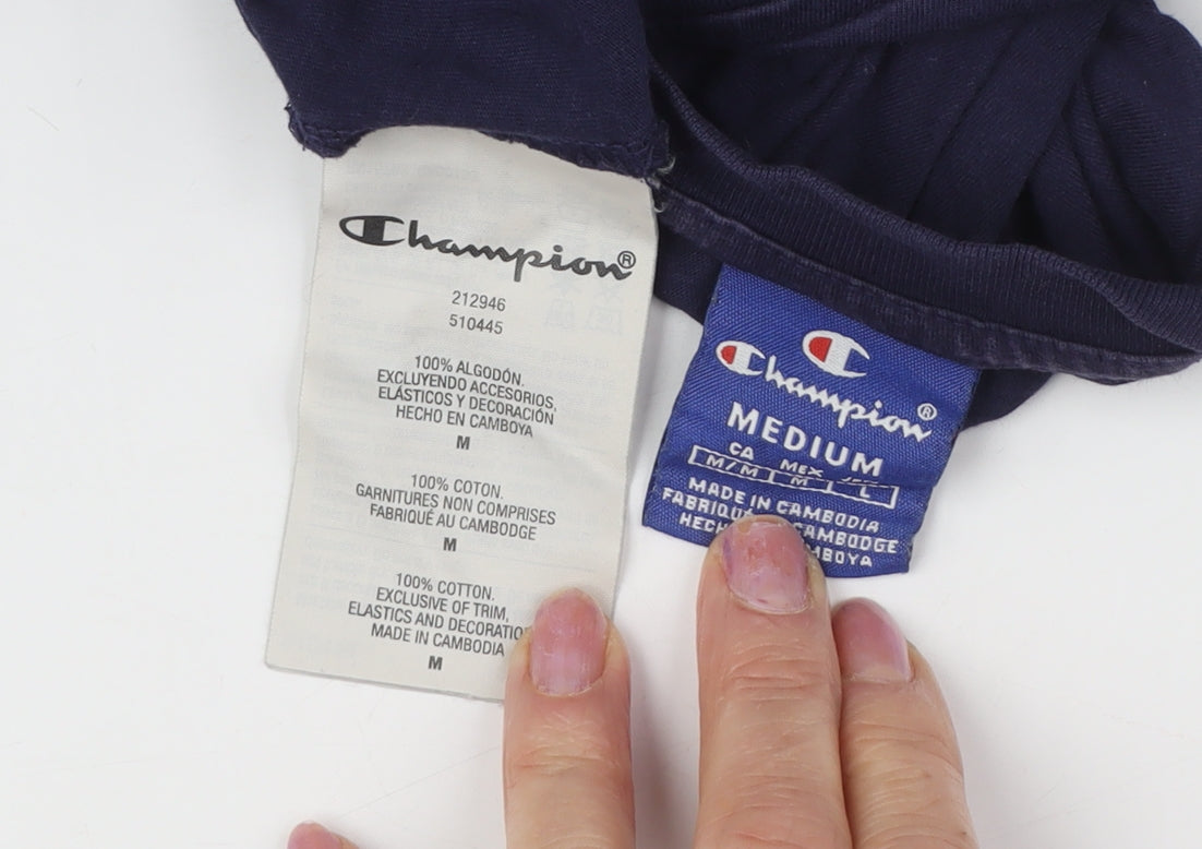 Champion Men's Blue Medium Crew Neck T-Shirt