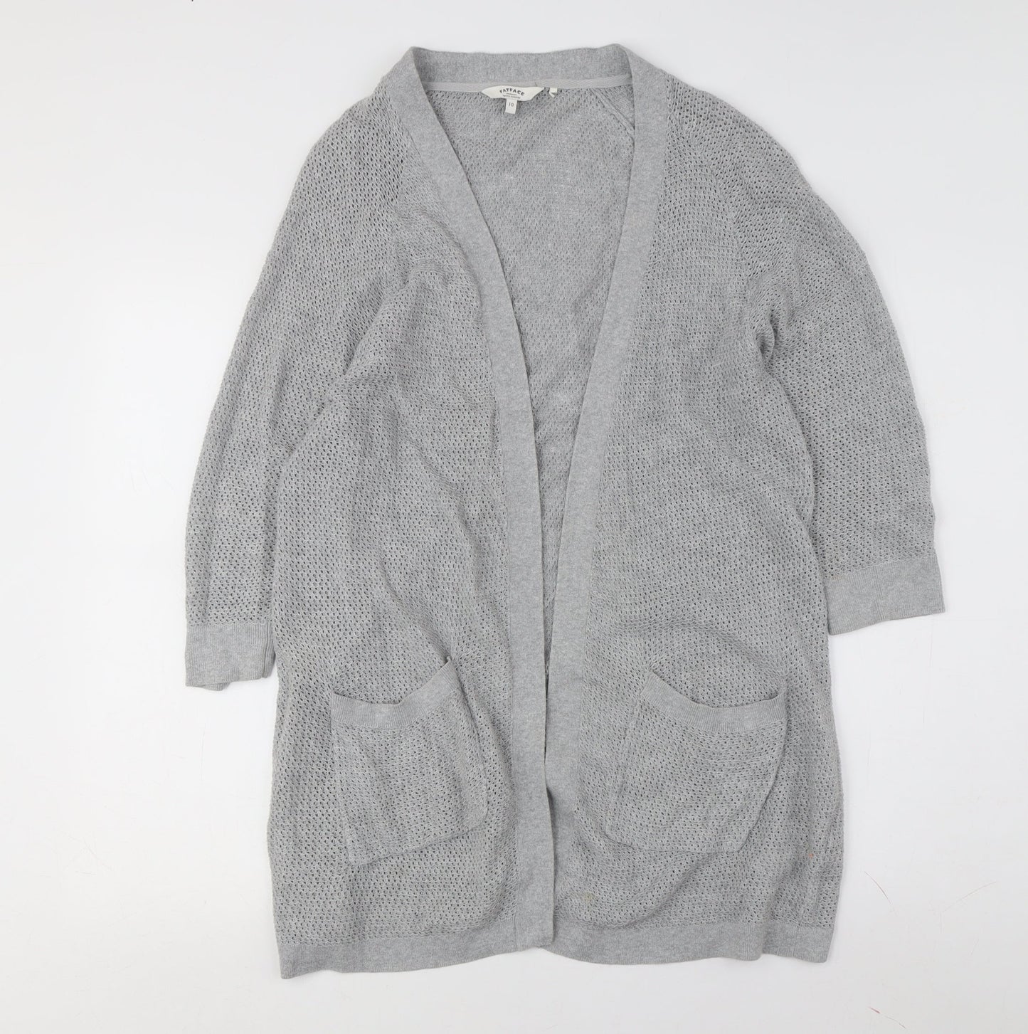 FatFace Women's Grey Open Cardigan Size 10