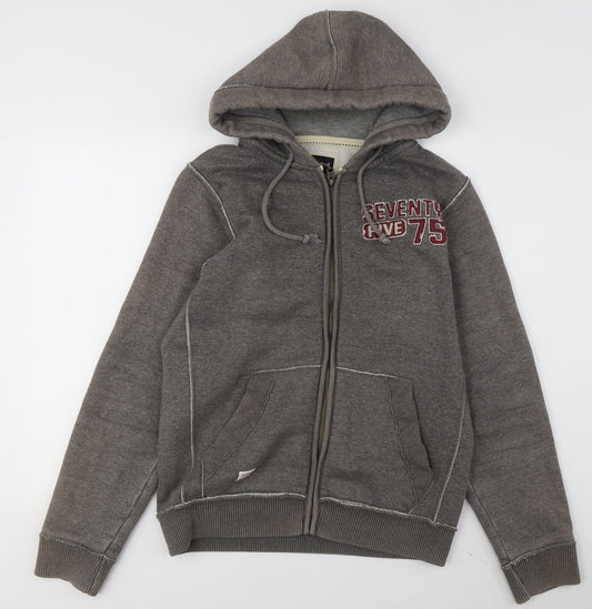 Jack & Jones Men's Grey Full Zip Hoodie, Size S