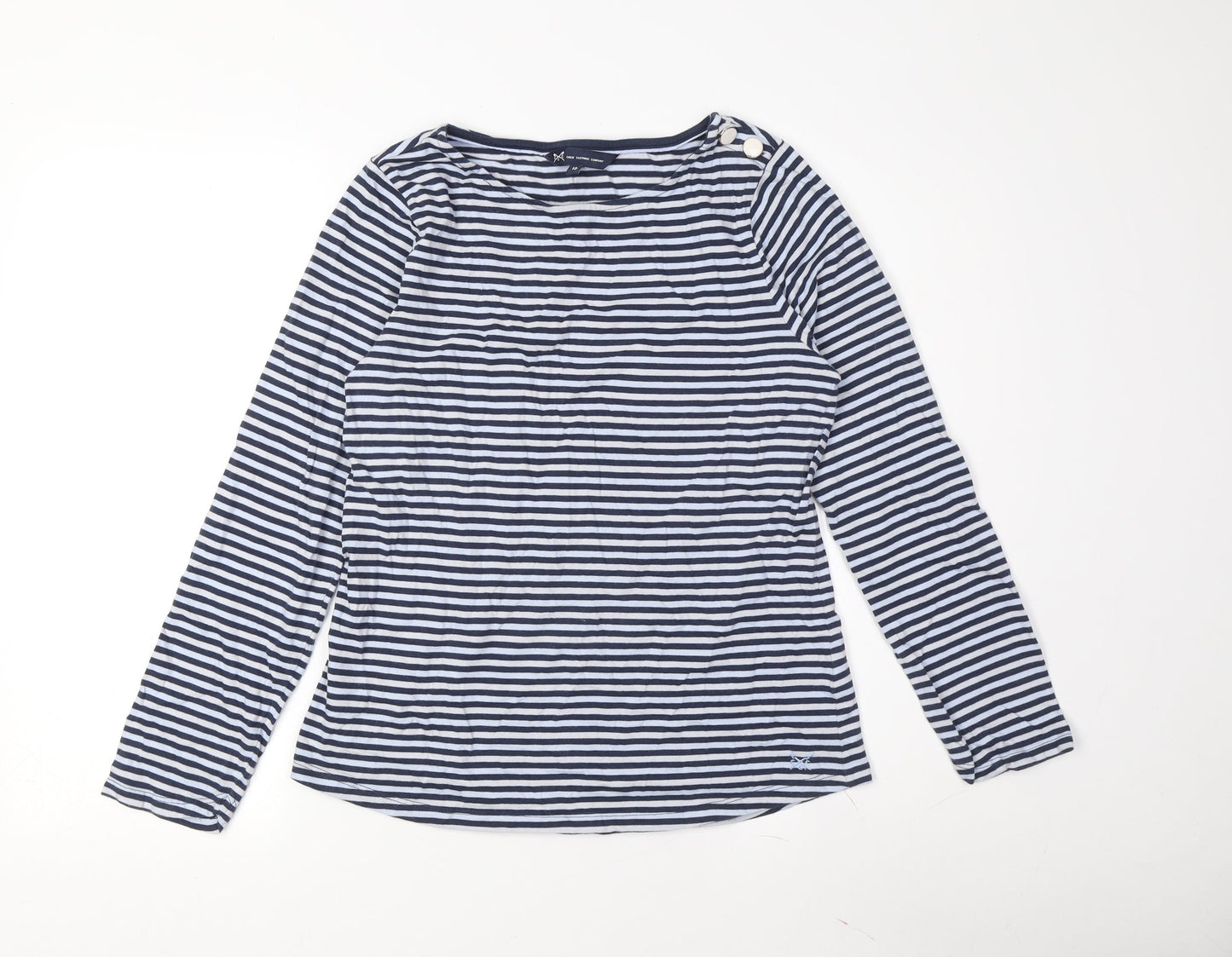 Crew Clothing Women's Blue Striped Long Sleeve T-Shirt