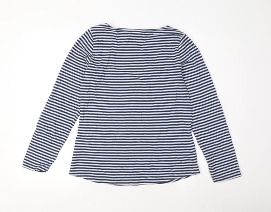 Crew Clothing Women's Blue Striped Long Sleeve T-Shirt