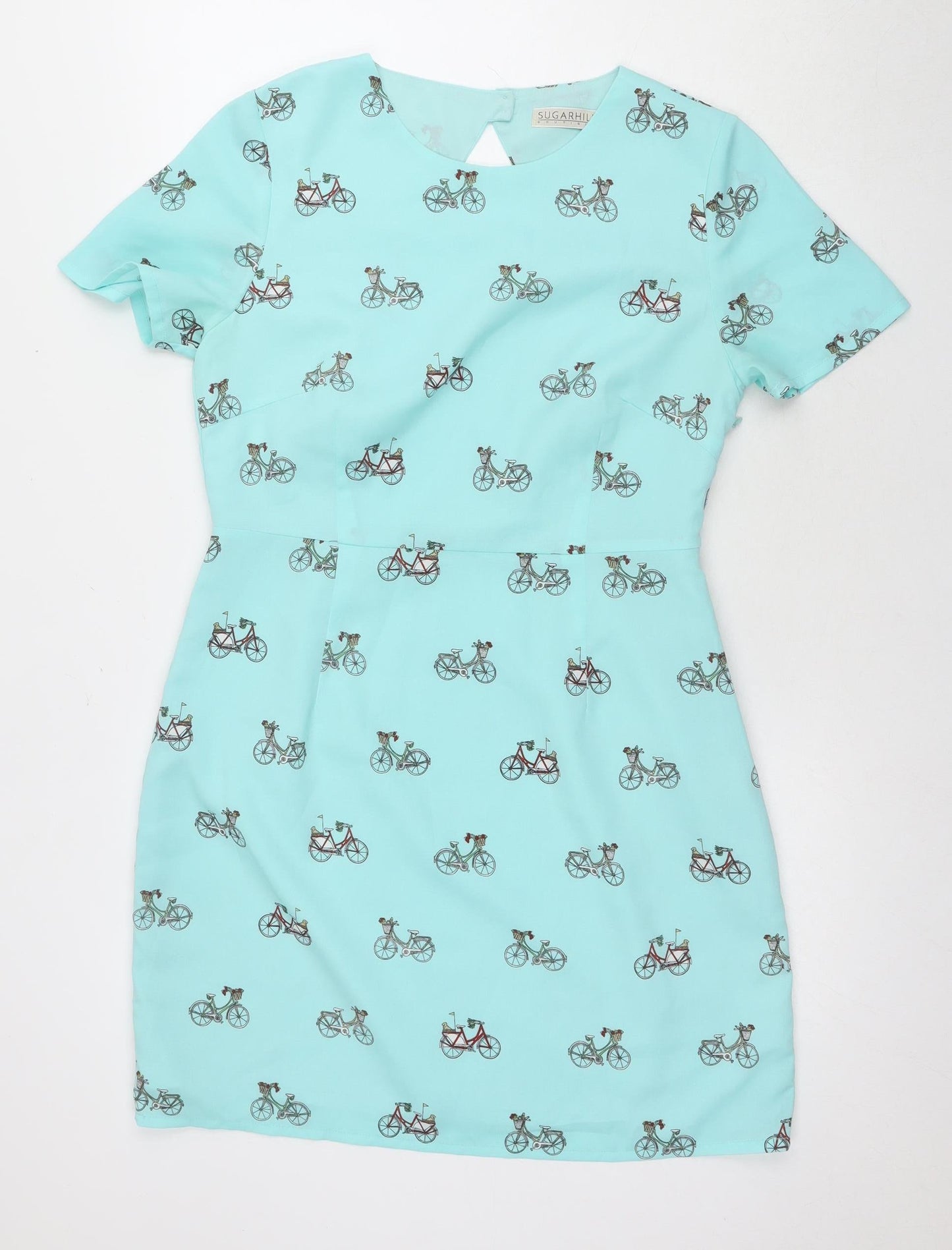 Sugarhill Boutique Women's Blue Bicycle Shift Dress Size 14