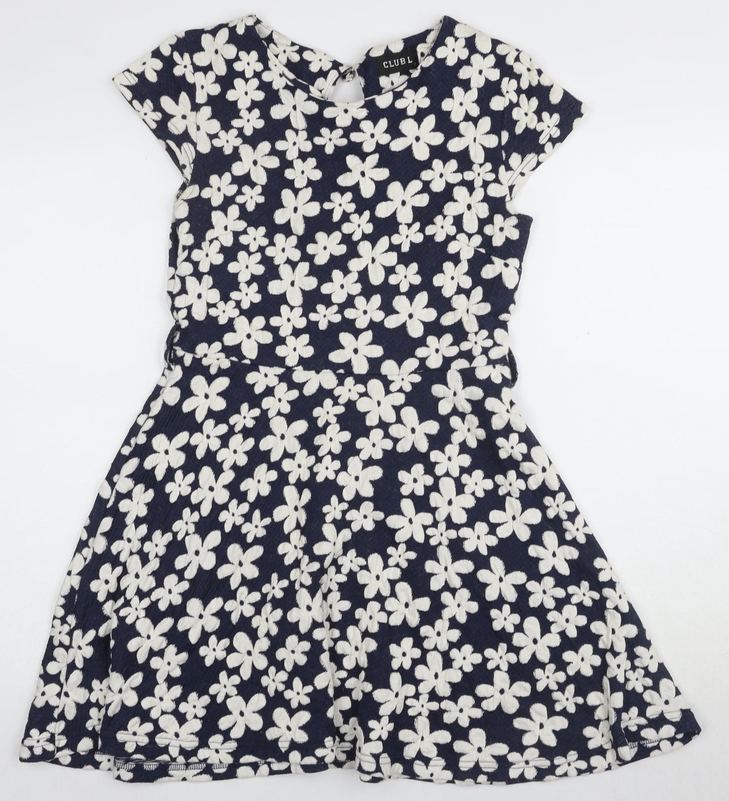Club L Women's Blue Floral Skater Dress Size 10