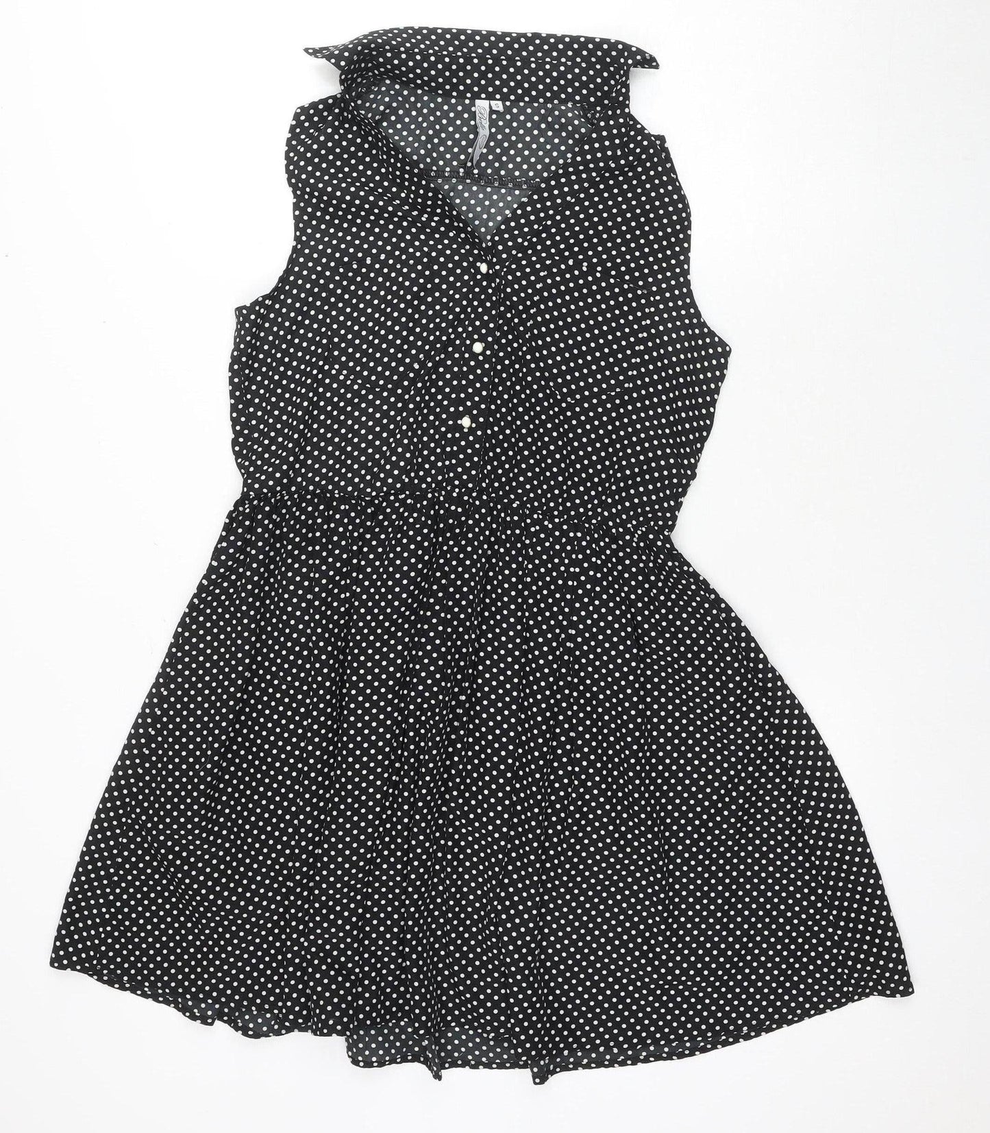 Belle by Oasis Women's Black Polka Dot Dress S