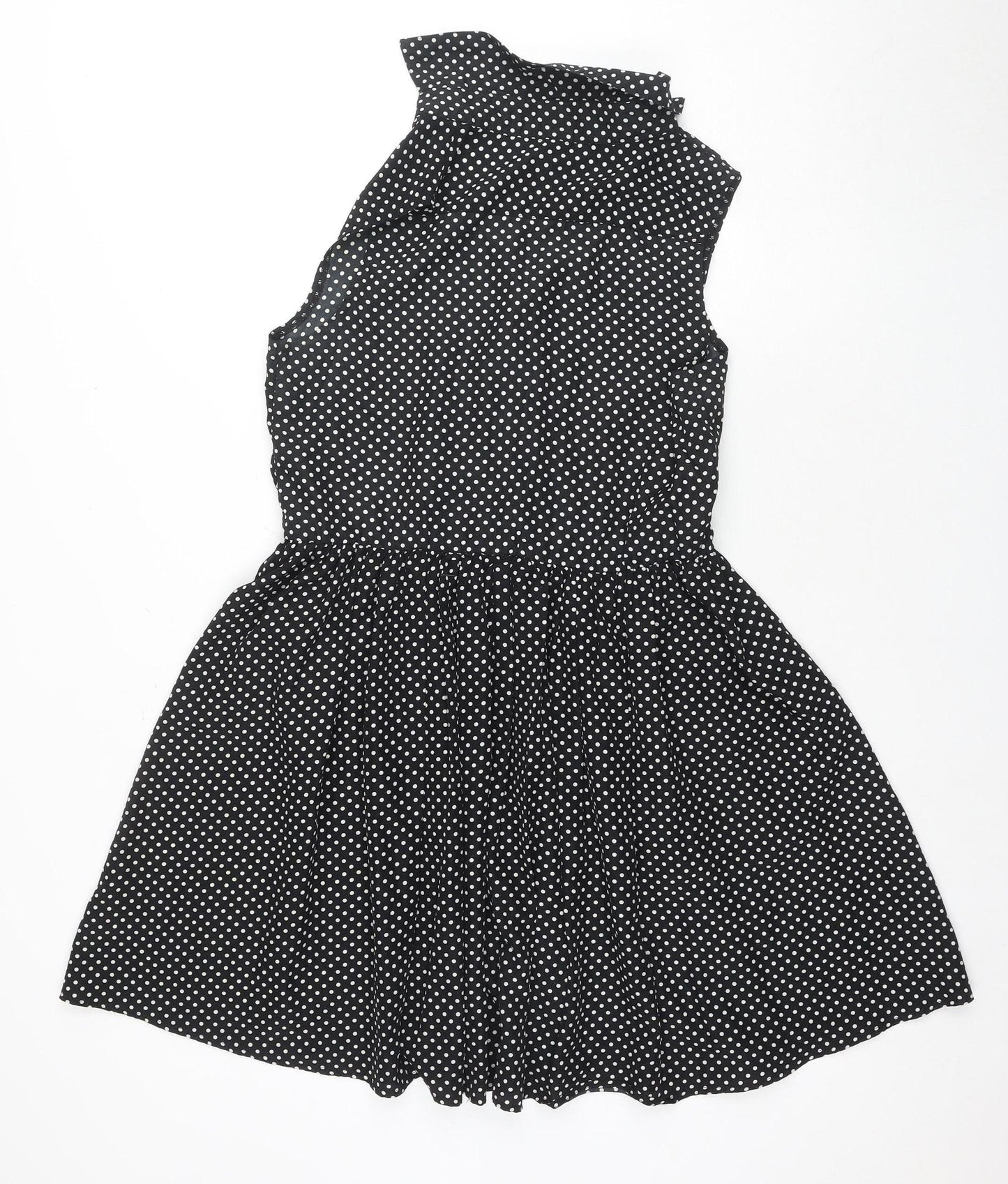 Belle by Oasis Women's Black Polka Dot Dress S