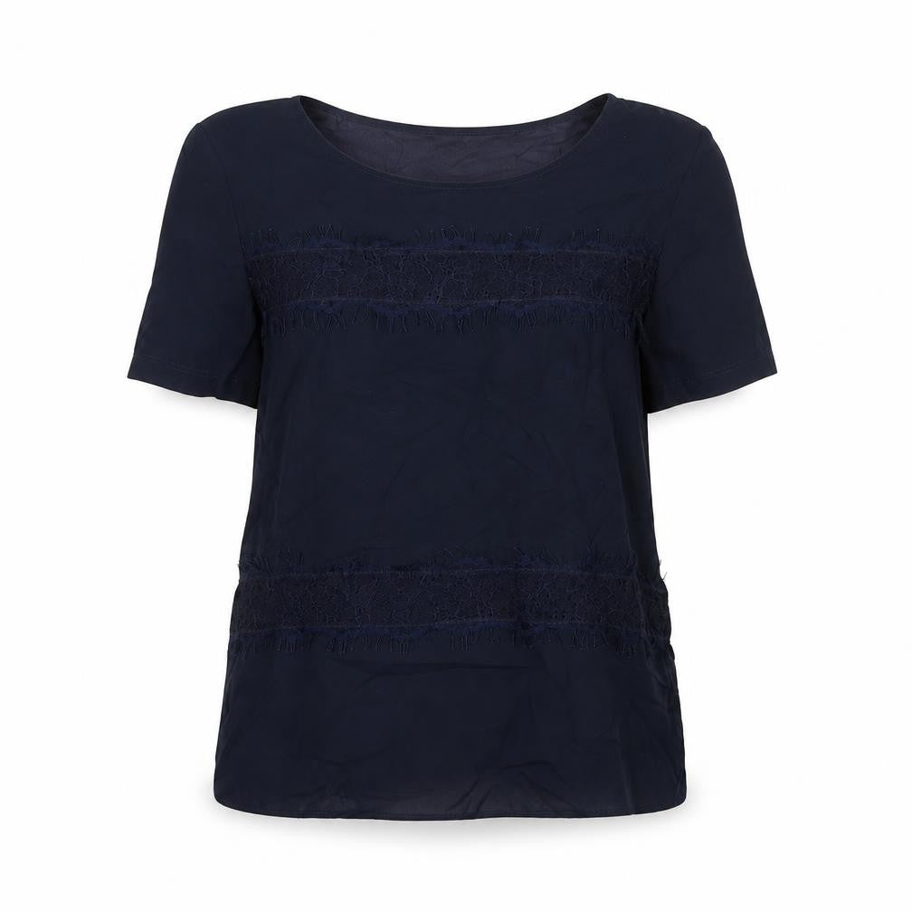 Womens UK Size XS French Connection Blue Polyester Blend T-Shirt