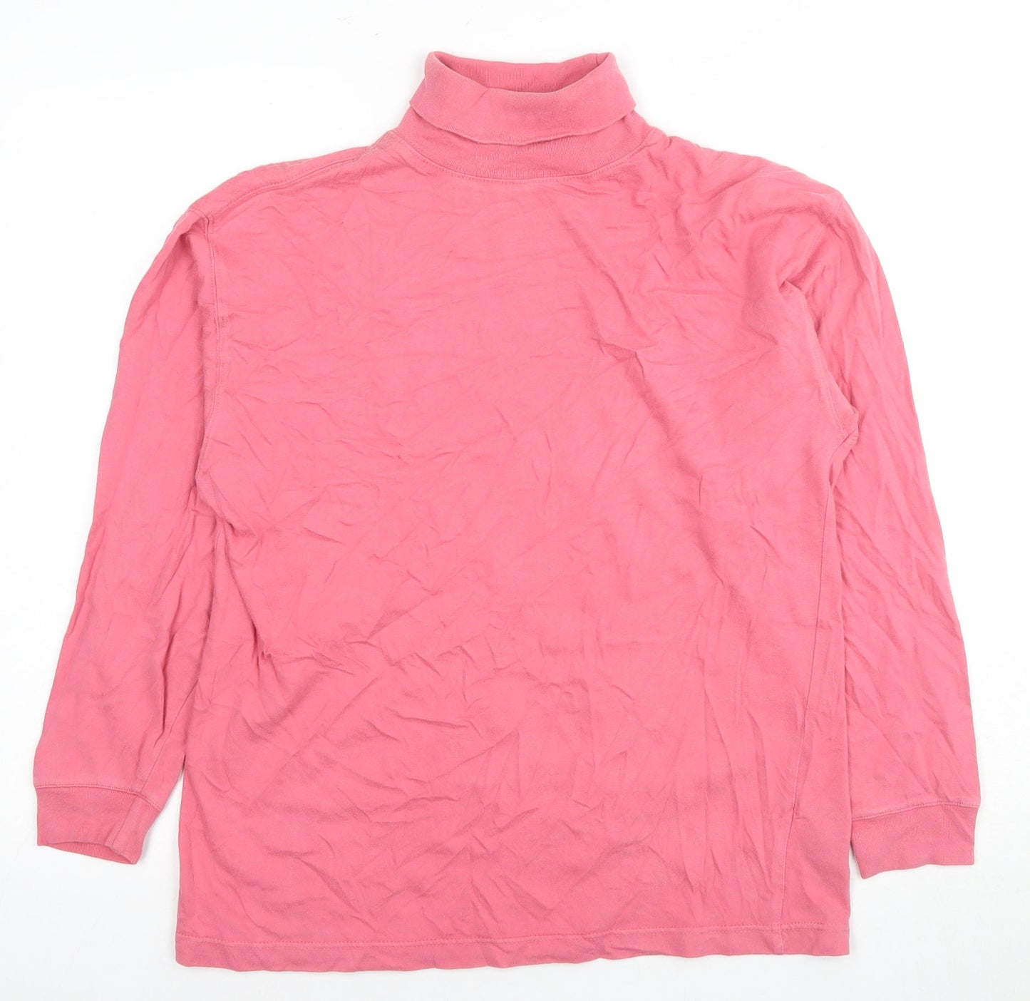 Jumper Women's Pink Cotton High Neck Blouse, Size S