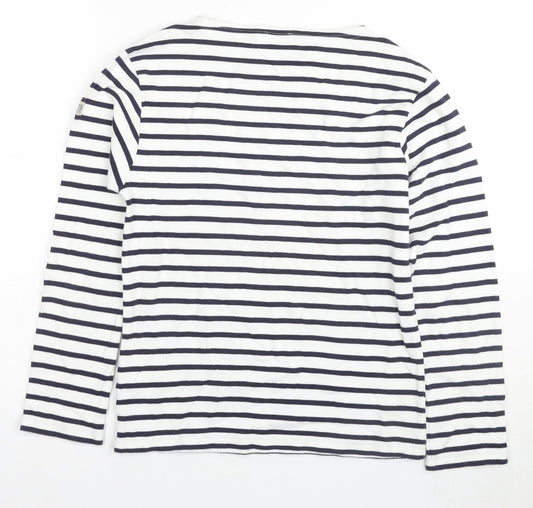 Armani Kids Girls Striped Long Sleeve T-Shirt, White, 11 Years