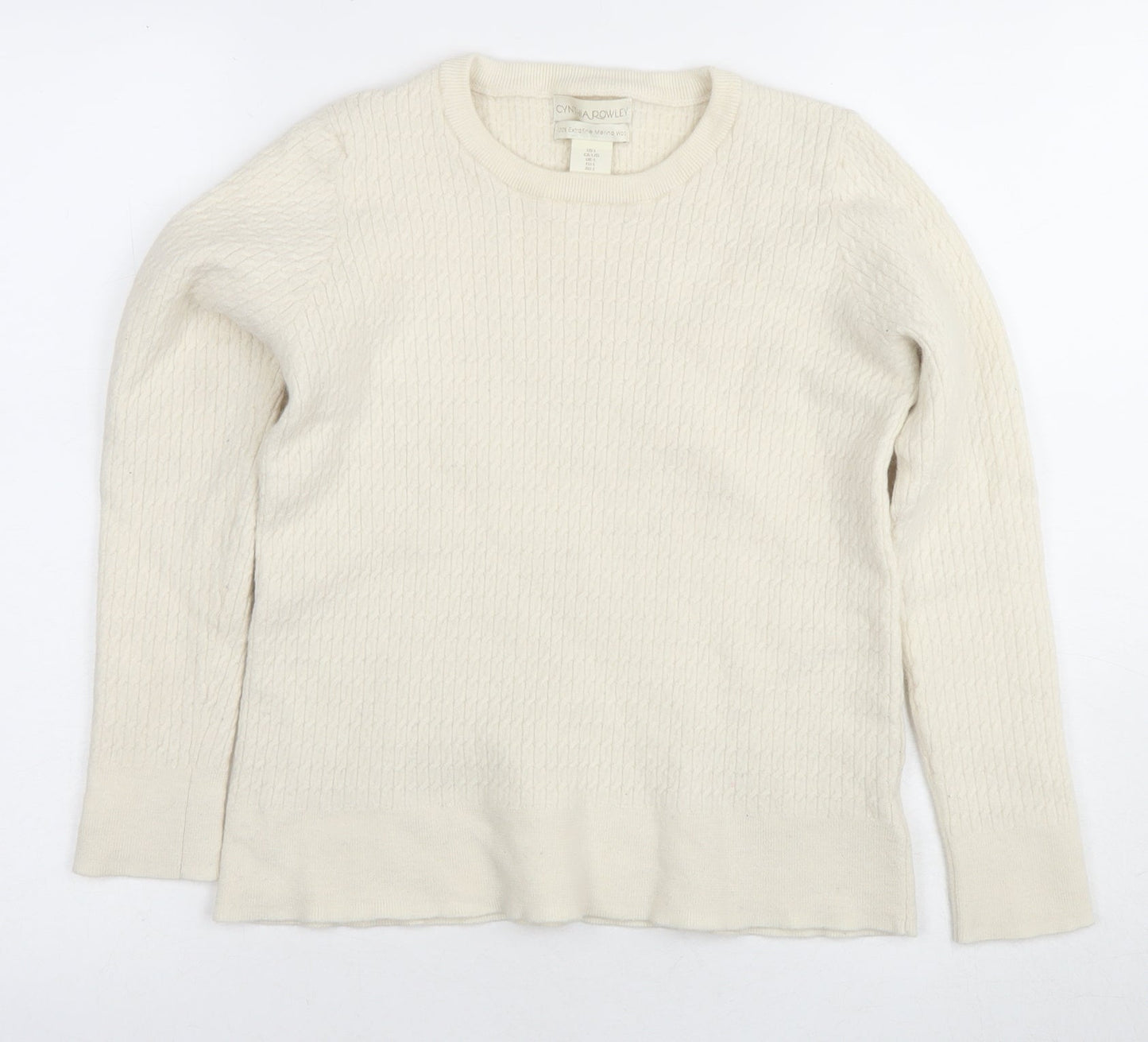 Cynthia Rowley Women's Ivory L Pullover Jumper